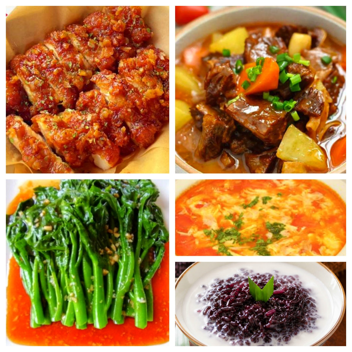 08月03日 周一家乡菜:蜂蜜黄油鸡排、沙茶土豆牛腩、蚝油油菜、番茄蛋花汤(赠品:椰汁紫米露)