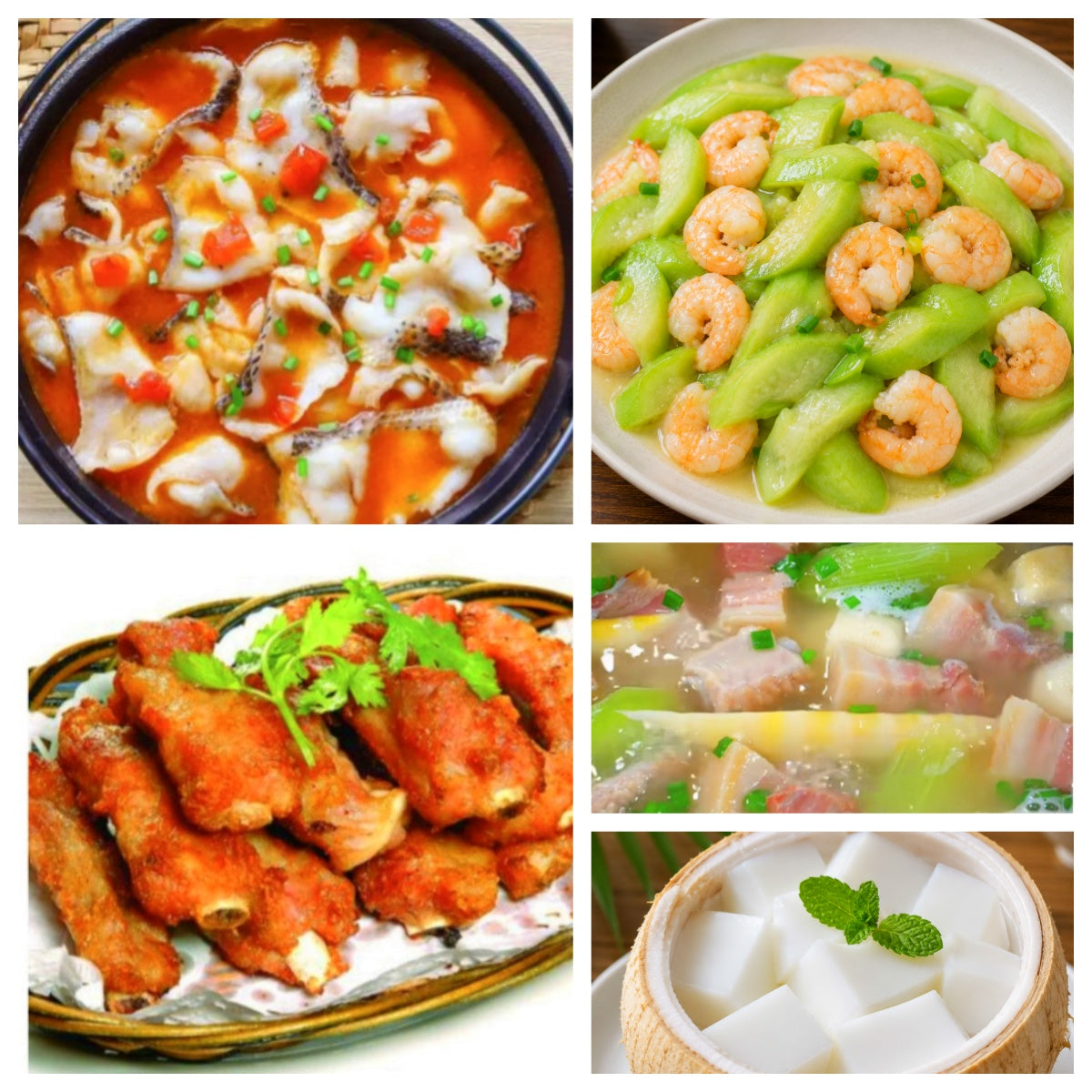07月01日 周三经典回归:番茄黑鱼片、金牌蒜香骨、虾仁炒丝瓜、腌笃鲜(赠品:椰子冻)