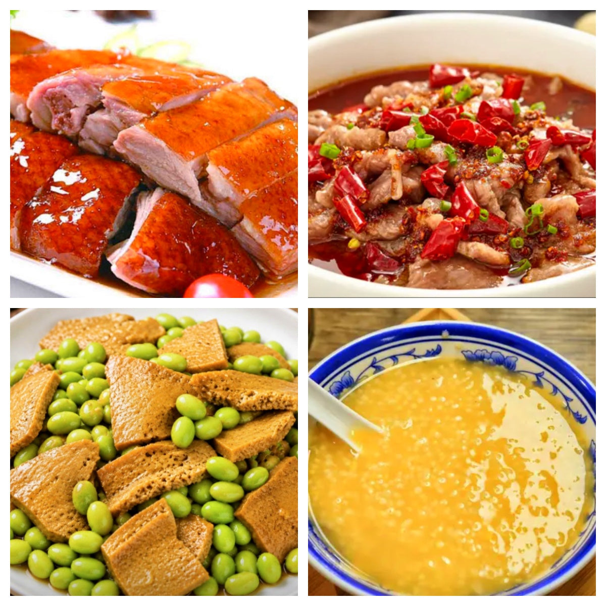 06月19日 周五麻辣鲜香:🌶️水煮牛肉、广东烧鸭、素鸡炒毛豆、小米粥