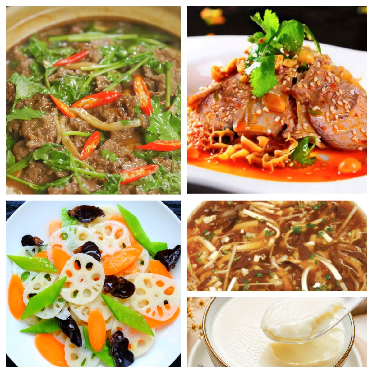 07月31日 周五麻辣鲜香:🌶️夫妻肺片、金针菇沙茶肥牛、荷塘小炒、酸辣汤(赠品:银耳羹)