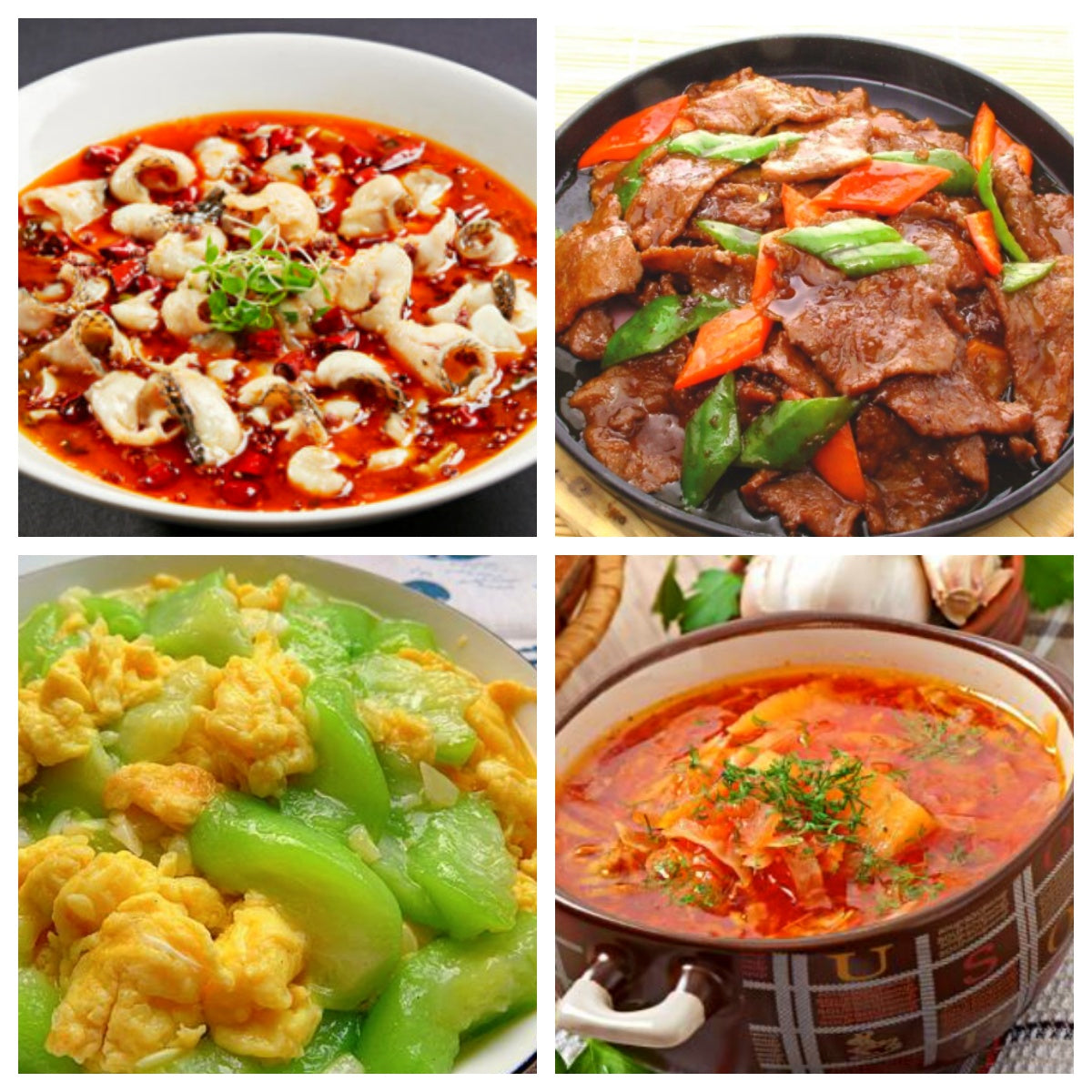 06月18日 周四麻辣鲜香:铁板牛肉、🌶️沸腾黑鱼片、丝瓜炒鸡蛋、罗宋汤