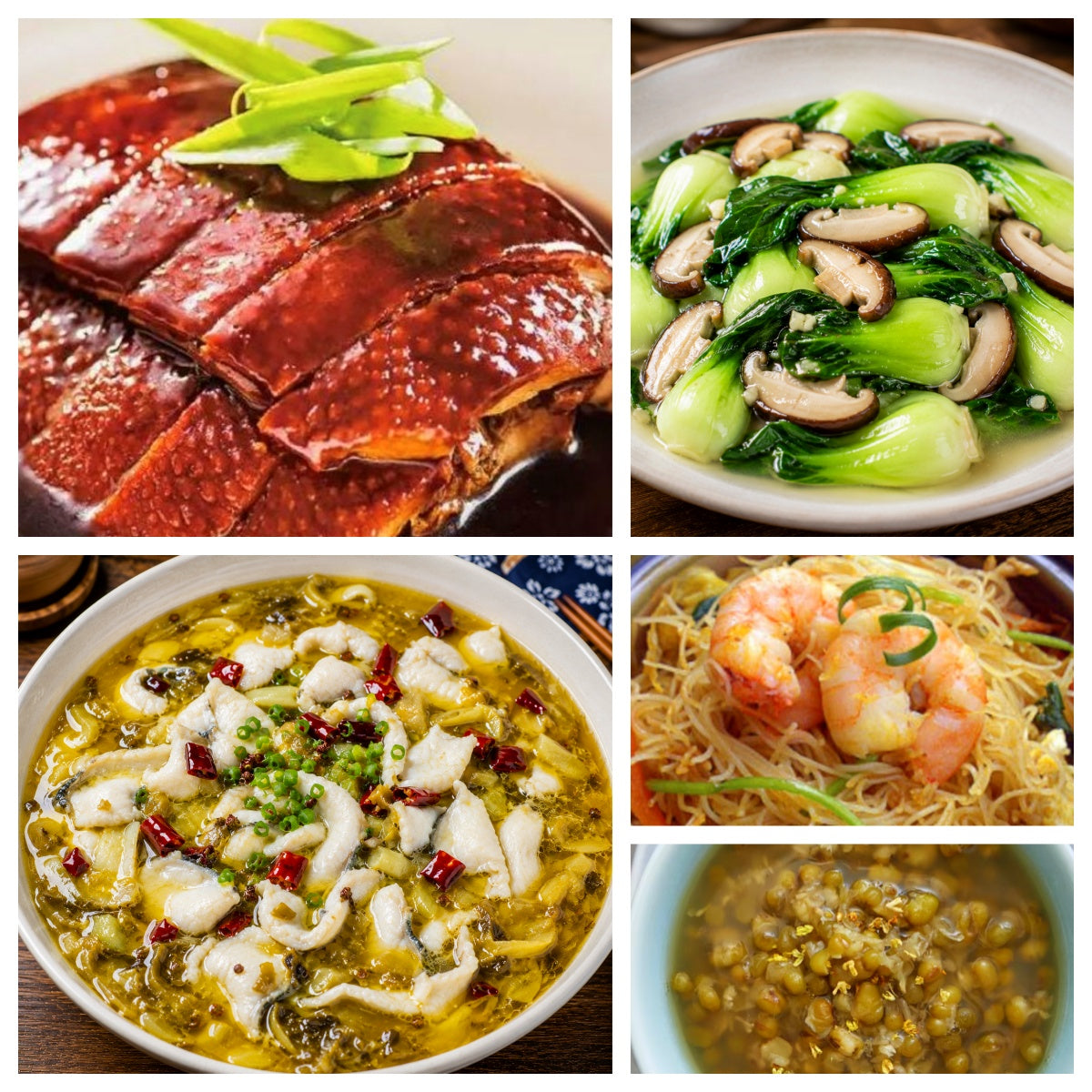 07月16日 周四麻辣鲜香:🌶️酸菜鱼、上海酱鸭、香菇烧油菜、海鲜炒米粉(赠品:绿豆粥)