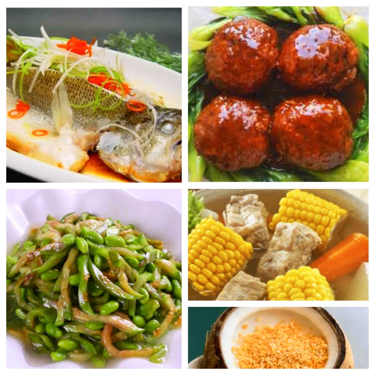 07月29日 周三家乡菜:清蒸鲈鱼、红烧狮子头、茄子青椒炒毛豆子、玉米排骨汤(赠品:双皮奶)