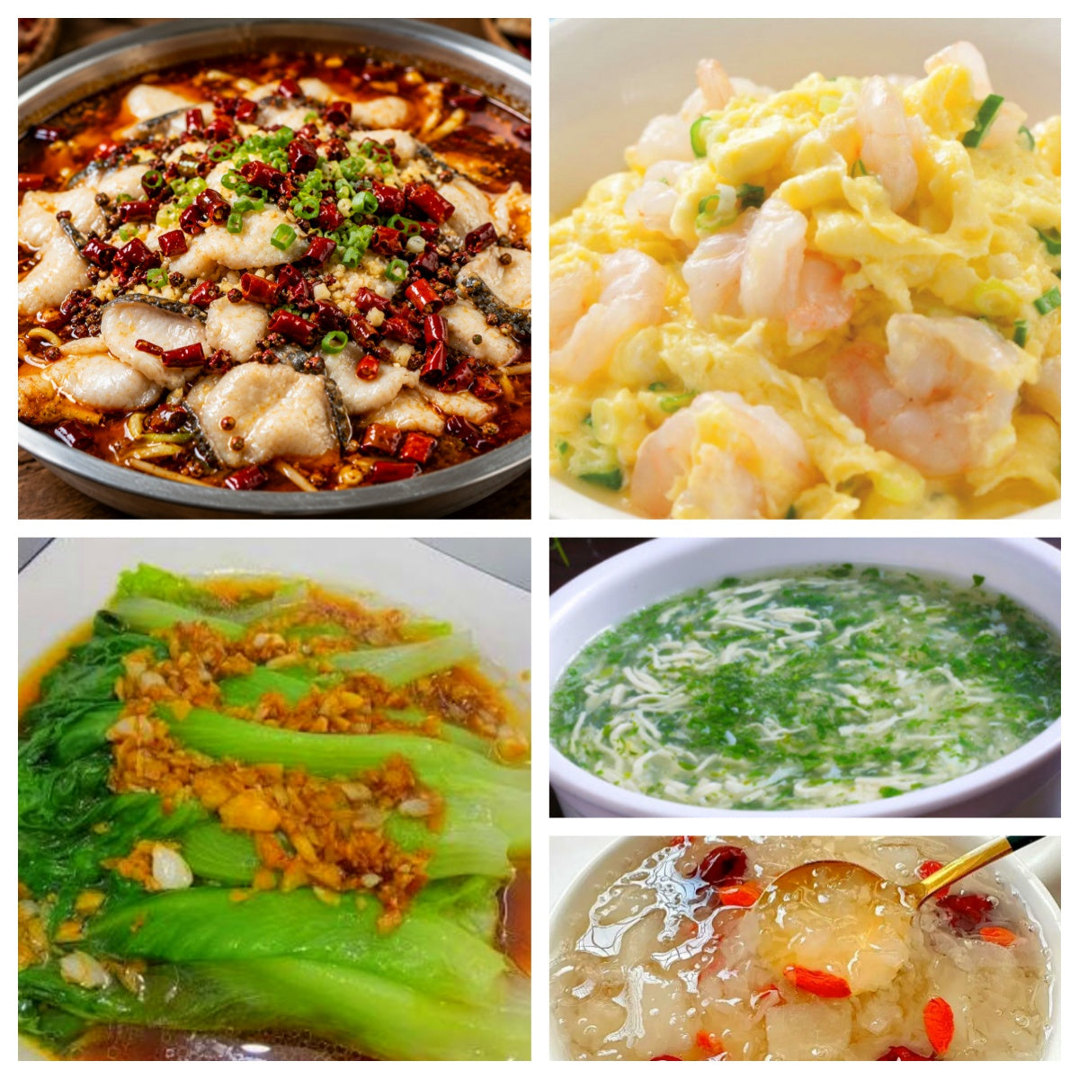 07月21日 周二麻辣鲜香:🌶️沸腾鱼片、滑蛋虾仁、蚝油生菜、荠菜鱼丝豆腐羹(赠品:银耳羹)