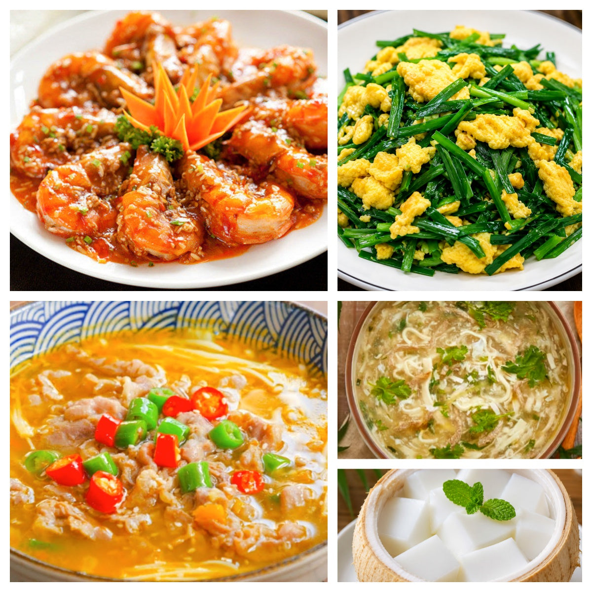 06月29日 周一麻辣鲜香:🌶️金汤肥牛、干烧大虾、韭菜炒鸡蛋、荠菜豆腐羹(赠品:椰子冻)