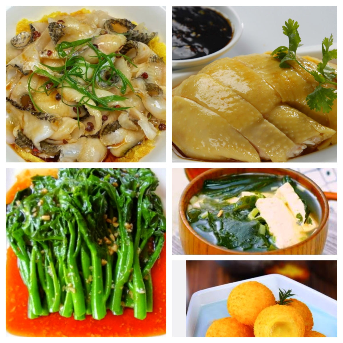 07月27日 周一经典回归:葱油鱼片、上海三黄鸡、蚝油油菜、MISO海带豆腐汤(赠品:炸榴莲球)