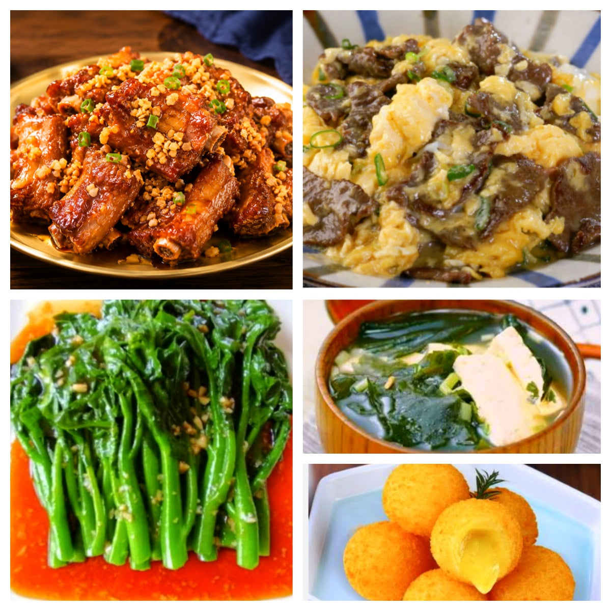 07月27日 周一家乡菜：金牌蒜香骨、滑蛋嫩牛、蚝油油菜、MISO海带豆腐汤（赠品：炸榴莲球）
