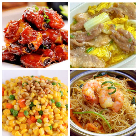 06月15日 周一家乡菜：娃娃菜蒸肉、糖醋小排、松仁玉米、海鲜炒米粉