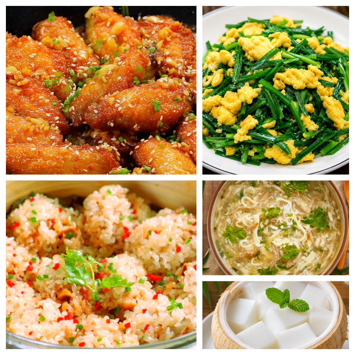 06月29日 周一家乡菜：糯米蒸排骨、黄油蜂蜜蒜香鸡翅、韭菜炒鸡蛋、荠菜豆腐羹（赠品：椰子冻）