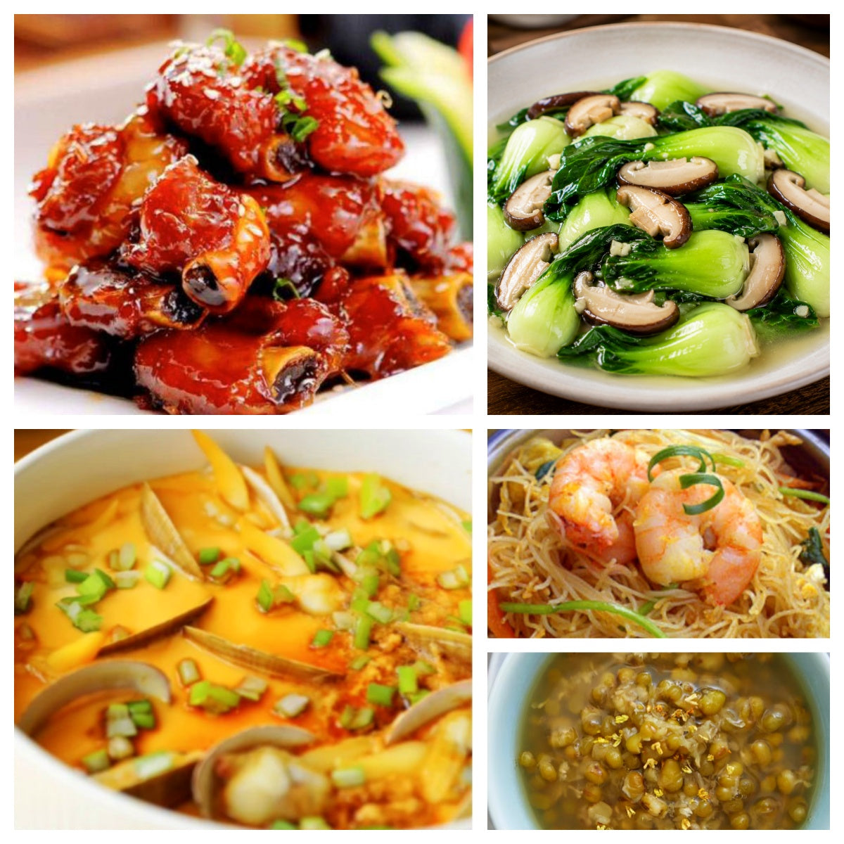07月16日 周四经典回归：糖醋小排、白文蛤蒸蛋、香菇烧油菜、海鲜炒米粉（赠品：绿豆粥）