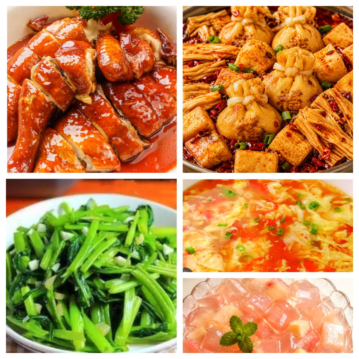 07月23日 周四麻辣鲜香：🌶️麻辣珍宝、豉油鸡、蒜蓉空心菜、番茄蛋花汤（赠品：桃子冻）