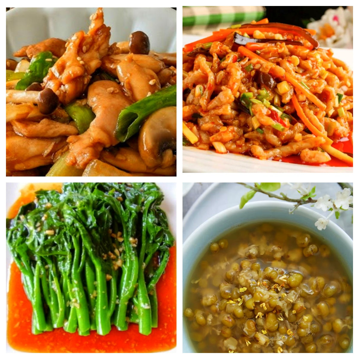 06月13日 周六麻辣鲜香：🌶️杂菌炒鸡片、鱼香肉丝🌶️、炒时蔬、冰糖绿豆汤