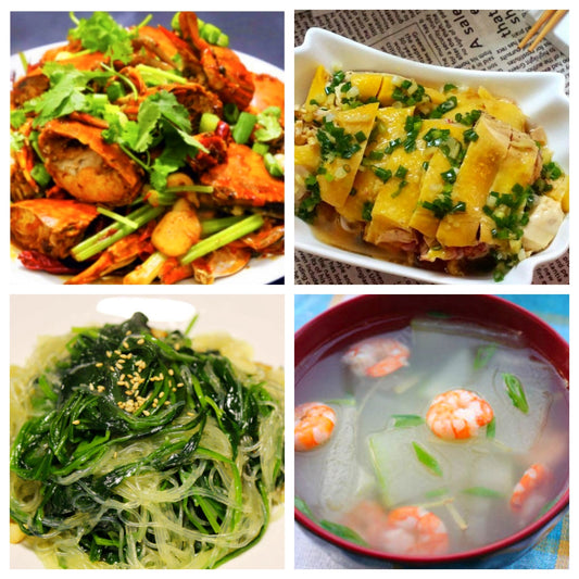12月05日 周五经典回归：🌶️蓝蟹炒年糕、葱油鸡、菠菜粉丝、冬瓜虾仁汤
