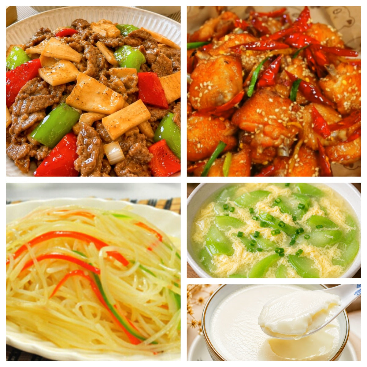 07月20日 周一麻辣鲜香：🌶️辣子鸡翅、杏鲍菇炒牛肉、螺丝椒炒土豆丝、丝瓜蛋花汤（赠品：双皮奶）