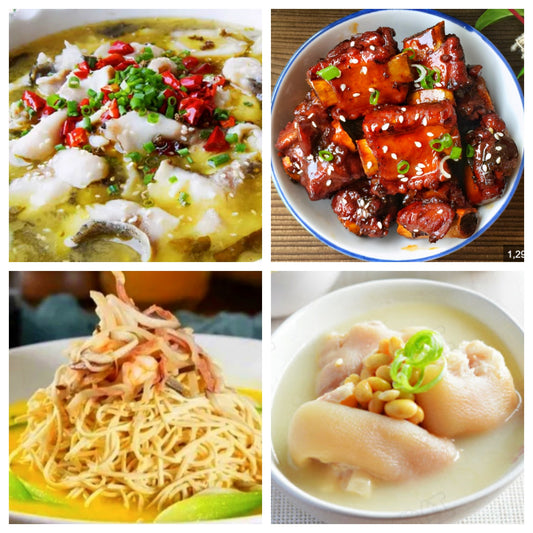 12月06日 周六家乡菜：酸菜鱼片、糖醋小排、凉拌三丝、海带黄豆猪骨汤