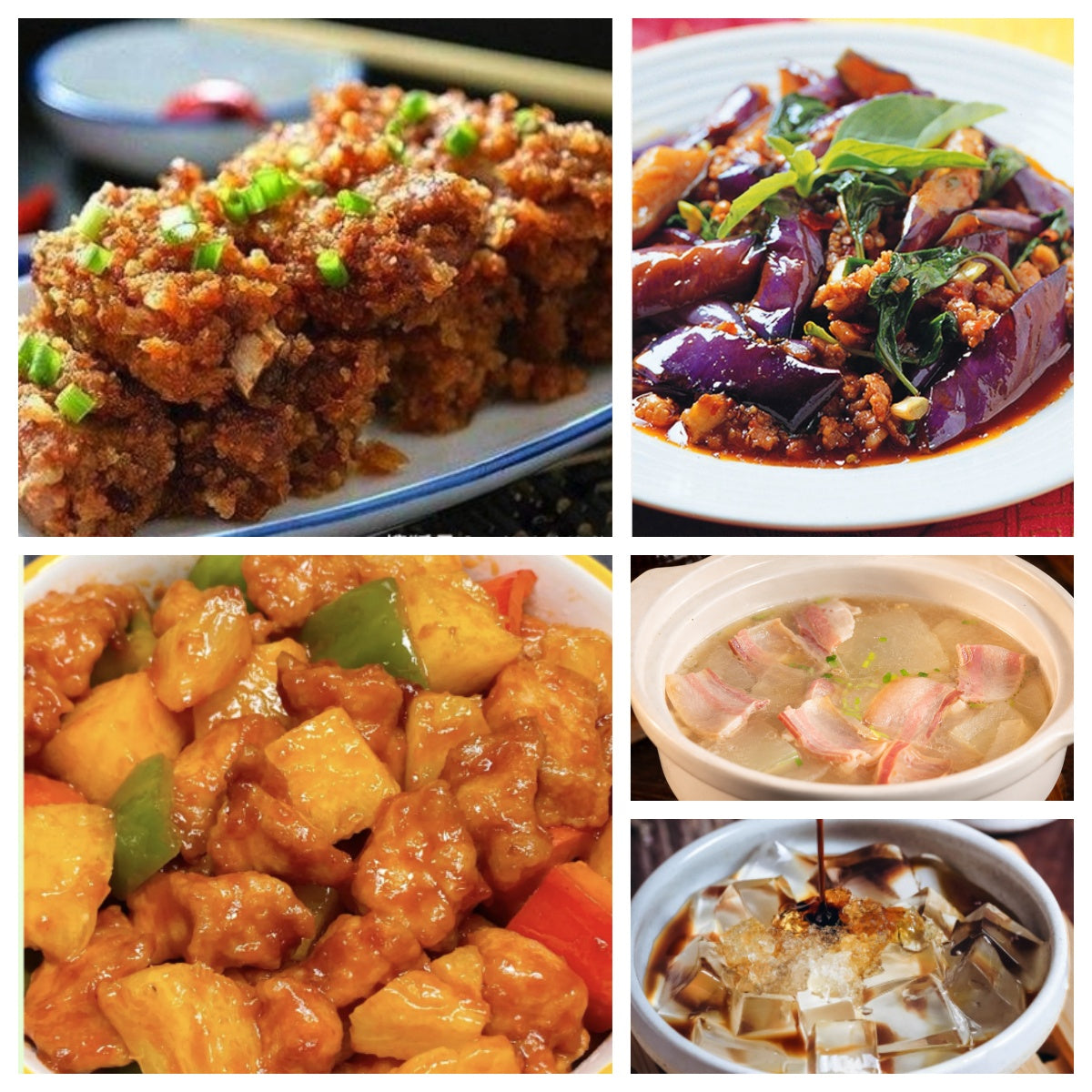 07月13日 周一经典回归：粉蒸排骨、菠萝咕咾肉、九层塔茄子、咸肉冬瓜扁尖汤（赠品：冰粉）